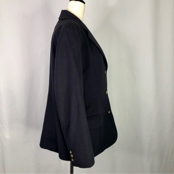 VINTAGE L.L. Bean blazer black soft wool cashmere blend classic three button 12P - Picture 2 of 10